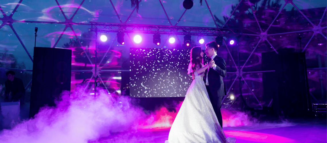 dj lighting for first dance at wedding