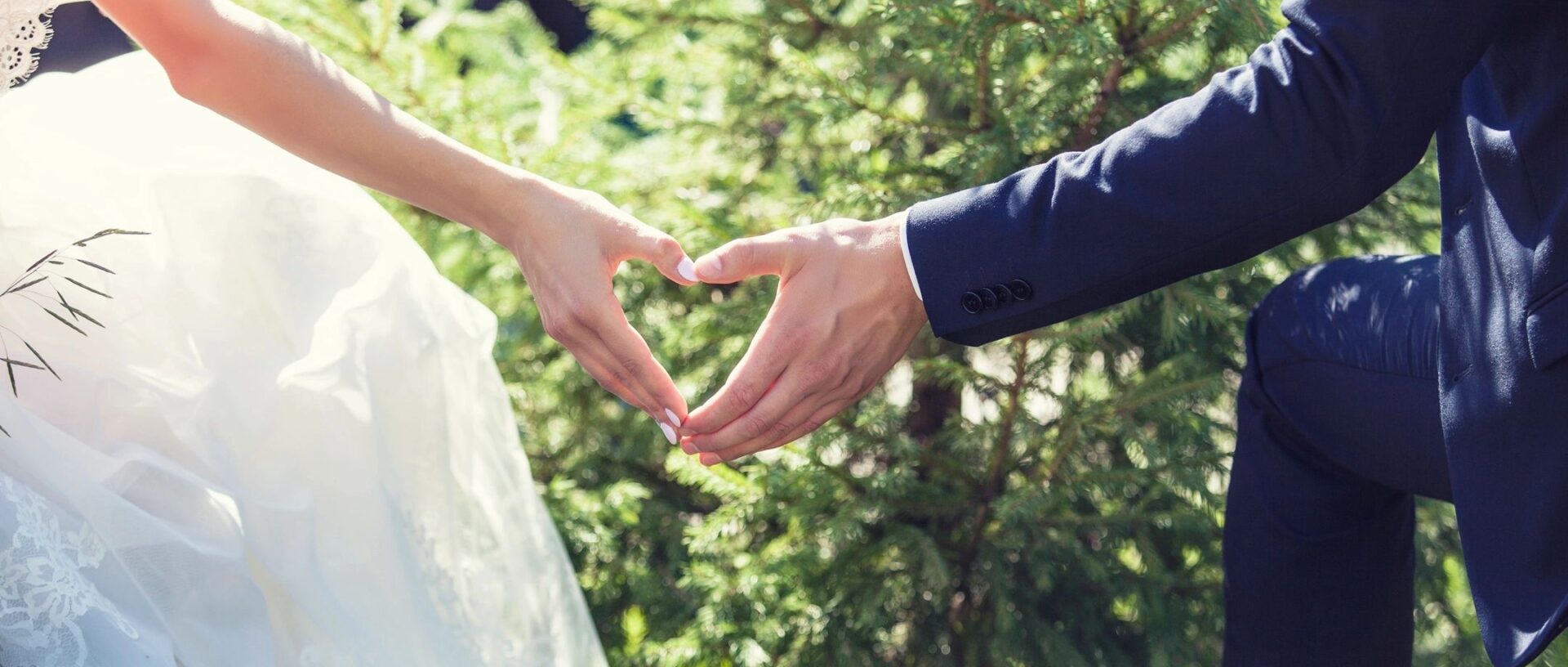 Groom and Bride Forming A Heart Shape